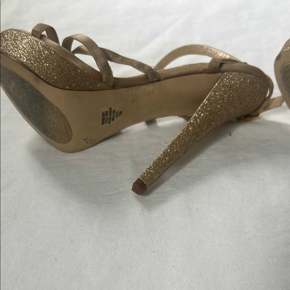 Nine West Tan Strappy Stiletto Heels with Stiletto - Picture 6 of 7